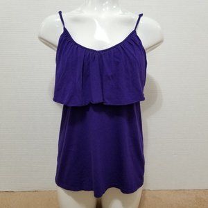 GAP top Medium sleeveless ruffle built in bra cami tank summer Factory